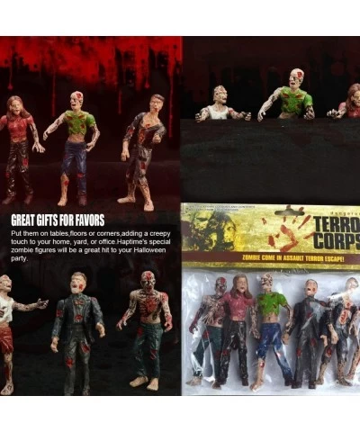 6 Pcs Zombie Dolls Action Figures Toys Walking Dead Toys Terror Corpse Articulated Joints Miniature Model for Halloween Party...