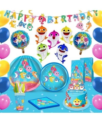 Shark birthday decorations $48.75 Kids' Party Tableware