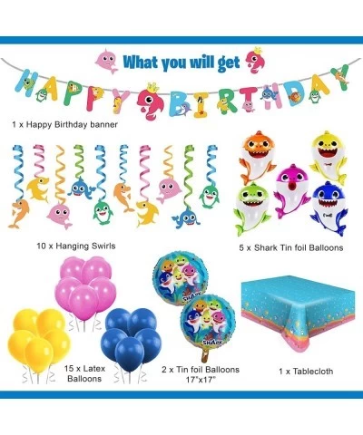 Shark birthday decorations $48.75 Kids' Party Tableware