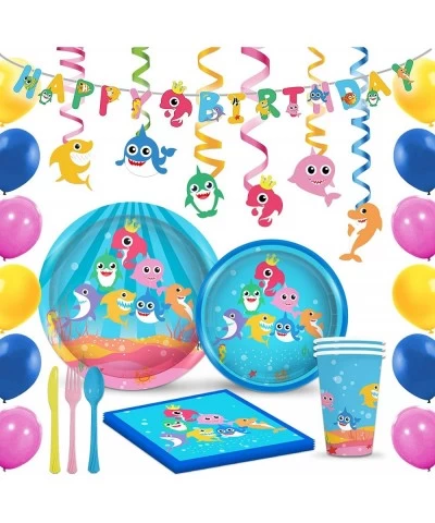 Shark birthday decorations $48.75 Kids' Party Tableware