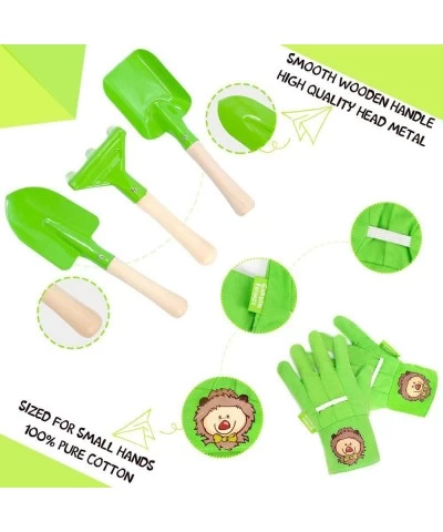 Kids Wheelbarrow Set Metal Child Wheel Barrel Green Easy to Assemble and Kids Gardening Tools Kit Garden Toys with Small Whee...