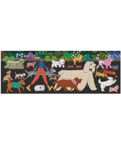 Dog Walk Panoramic Puzzle 1 000 Pieces 39” x 14” – Landscape Dog Jigsaw Puzzle with Colorful Whimsical Artwork – Thick Sturdy...