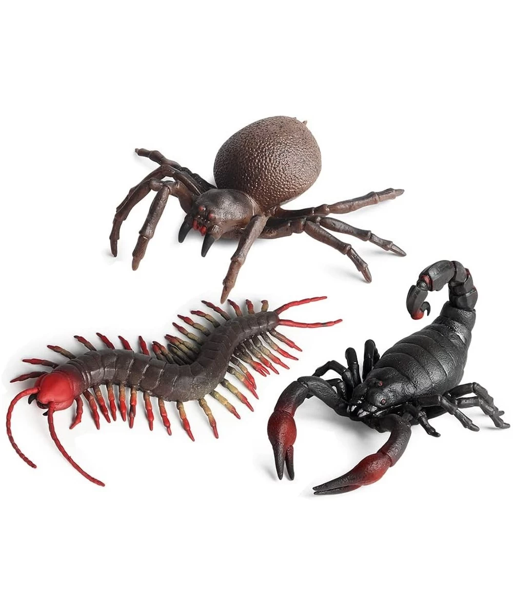 3PCS Rubber Insect Animal TPR Super Stretchy Bug Figures Bath Pool Toy with Spider Scorpion Centipede Party Supplies Squishy ...