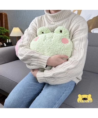 Frog Plush Pillow Kawaii Cute Fuzzy Frog Stuffed Animal Plushie Adorable Frog Cushion Throw Pillow for Kids 15inch $30.73 Kid...