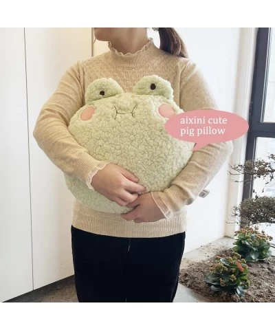 Frog Plush Pillow Kawaii Cute Fuzzy Frog Stuffed Animal Plushie Adorable Frog Cushion Throw Pillow for Kids 15inch $30.73 Kid...