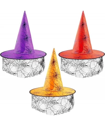 3 Pack Halloween Witch hat Women Girls Witches Wizard hat for Halloween Costume Accessory Party Decorations Suppies 3 Colors ...