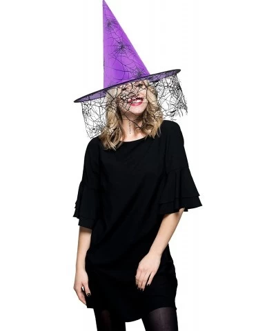 3 Pack Halloween Witch hat Women Girls Witches Wizard hat for Halloween Costume Accessory Party Decorations Suppies 3 Colors ...