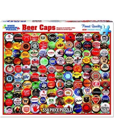 Puzzles Beer Bottle Caps - 500 Piece Jigsaw Puzzle $28.99 Jigsaw Puzzles