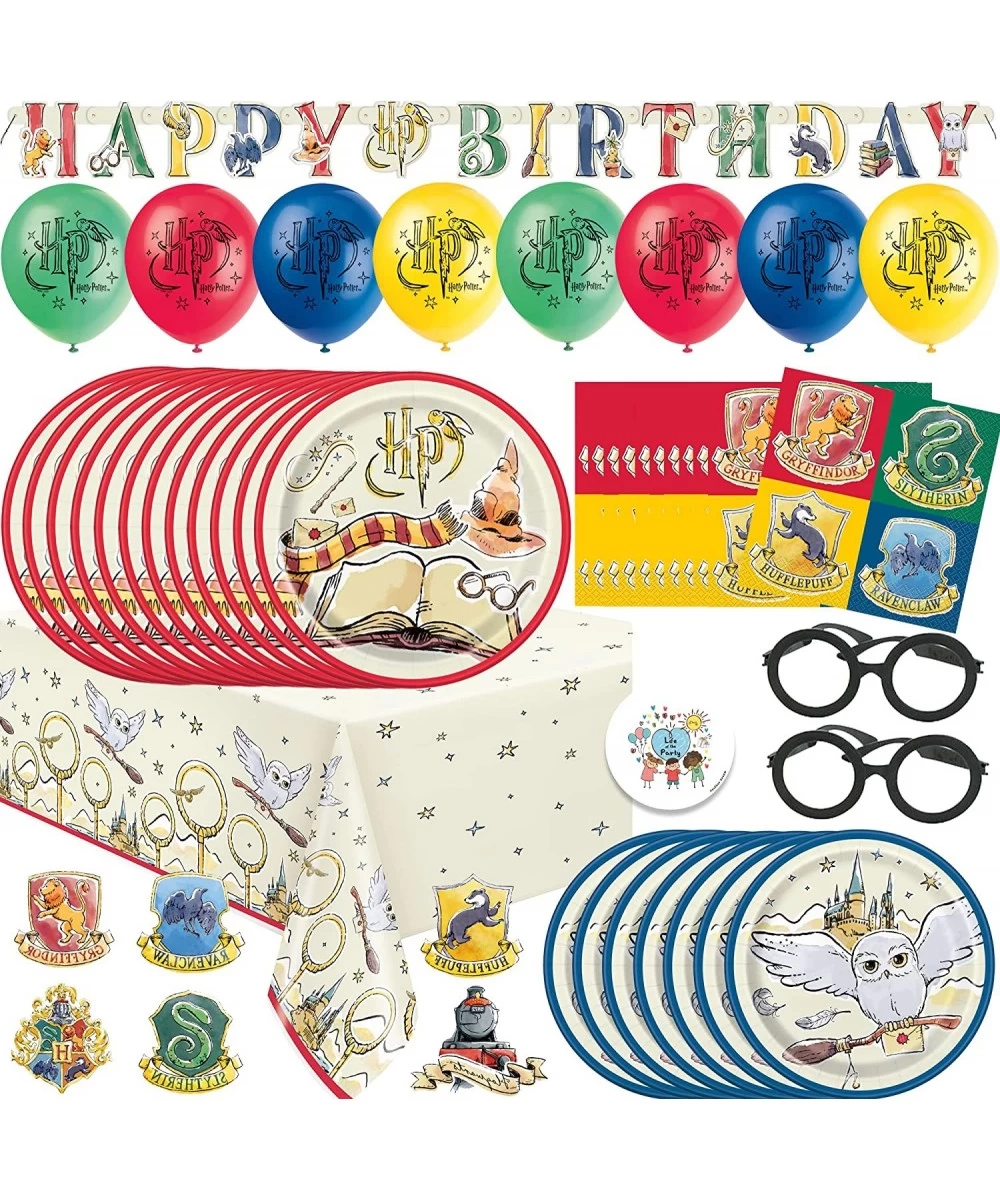 Harry Potter Birthday Decorations | Party Tableware Supplies Pack for 16 with Dinner Plates Dessert Plates Napkins Table Cove...