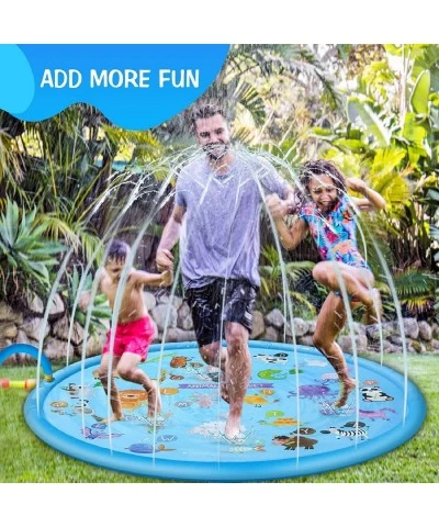 Splash Pad Sprinkler for Kids 68" Toddlers Splash Play Mat Wading Pool for Learning Summer Outdoor Sprinkler Pad Water Toys S...