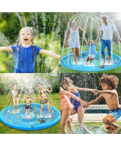 Splash Pad Sprinkler for Kids 68" Toddlers Splash Play Mat Wading Pool for Learning Summer Outdoor Sprinkler Pad Water Toys S...