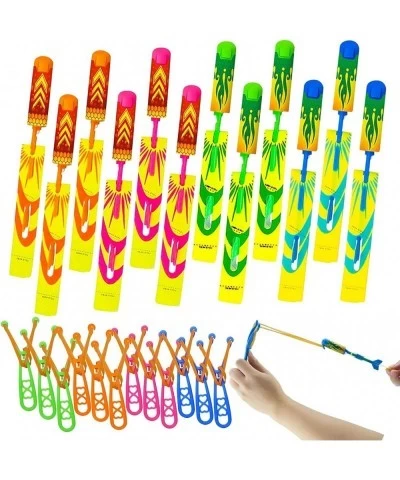 24 Pcs Slingshots Rocket Launcher for Kids Finger Rocket Flying Copter with Led Lights- 12 Slingshots+12 Glow Helicopters Fly...