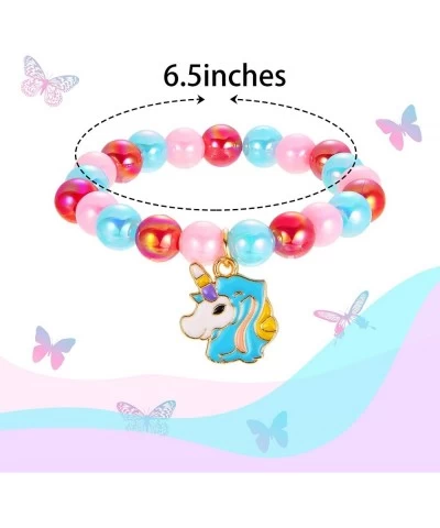 12 Pieces Colorful Unicorn Bracelet Unicorn Beads Bracelets Rainbow Unicorn Beaded Bracelet Cute Friendship Stretchy Costume ...