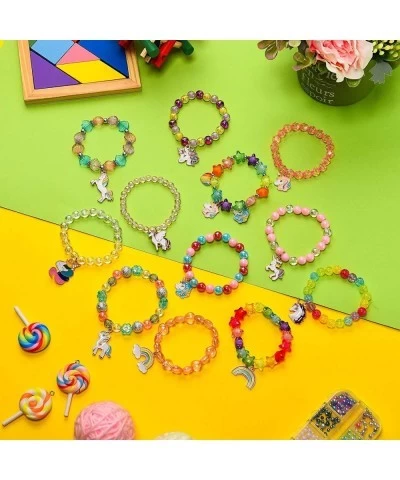 12 Pieces Colorful Unicorn Bracelet Unicorn Beads Bracelets Rainbow Unicorn Beaded Bracelet Cute Friendship Stretchy Costume ...