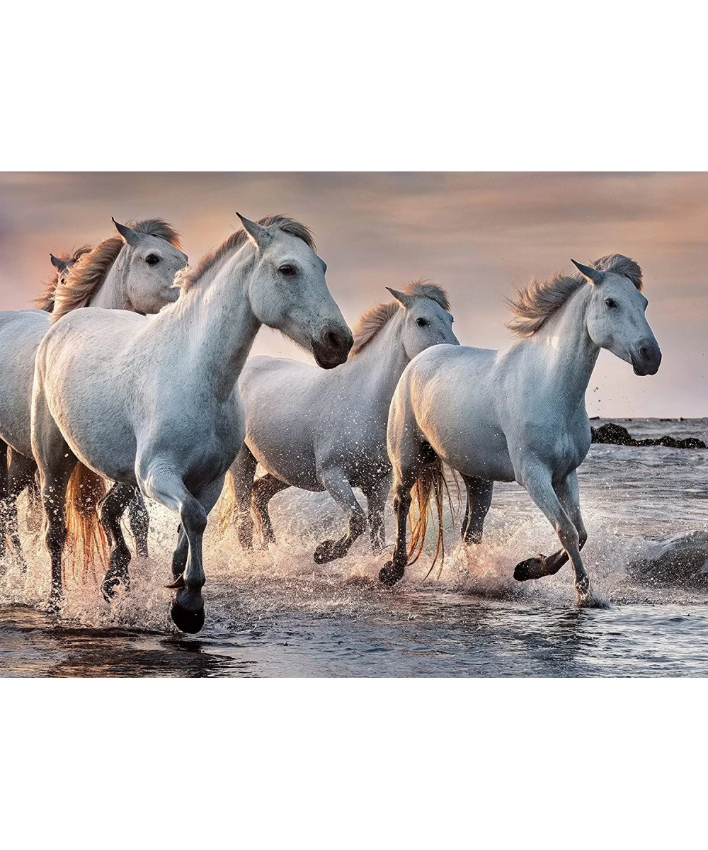 Horse Puzzle 1000 Pieces for Adult Galloping Horses on Beach Puzzle Wildlife Nature Animal Puzzle as Horse Gifts $17.69 Jigsa...