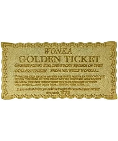 Willy Wonka 24K Mini Gold Plated Golden Ticket Limited Edition Replica (THG-WON02) $55.40 Kids' Dress-Up Accessories