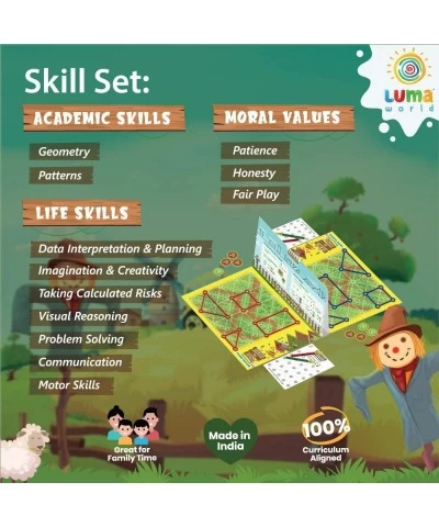 Luma World STEM Educational Board Game Guess The Fence for Ages 8+ Years to Learn Shapes Geometry and Creativity Cute Farm Th...