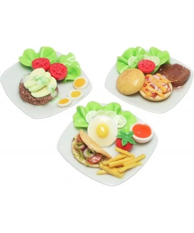 Set 3 Dollhouse Miniature Food Taco Hamburg Steak and Burger Kitchen Food Accessories Dollhouse Miniature $24.56 Dollhouse Ac...