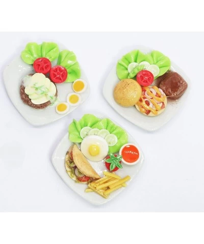 Set 3 Dollhouse Miniature Food Taco Hamburg Steak and Burger Kitchen Food Accessories Dollhouse Miniature $24.56 Dollhouse Ac...