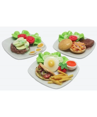 Set 3 Dollhouse Miniature Food Taco Hamburg Steak and Burger Kitchen Food Accessories Dollhouse Miniature $24.56 Dollhouse Ac...