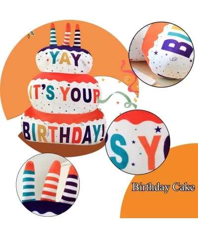 Large Food Happy Birthday Cake Plush Soft Hugging Pillow Cream Cupcake Shape Stuff Cushion Decor for Home/Sofa/Car Cute Plush...