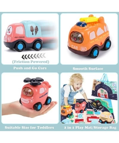 Baby Toy Cars for 1 Year Old Boy Girl 7Pcs Friction Powered Push and Go Vehicles Cars with Play Mat/Storage Bag Early Educati...