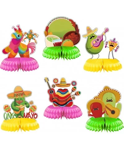 6 Piece Cinco De Mayo Fiesta Honeycomb Tabletop Centerpieces Colorful Mexican Table Party Decorations $17.66 Kids' Party Cent...