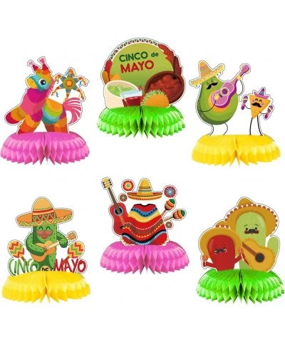 6 Piece Cinco De Mayo Fiesta Honeycomb Tabletop Centerpieces Colorful Mexican Table Party Decorations $17.66 Kids' Party Cent...