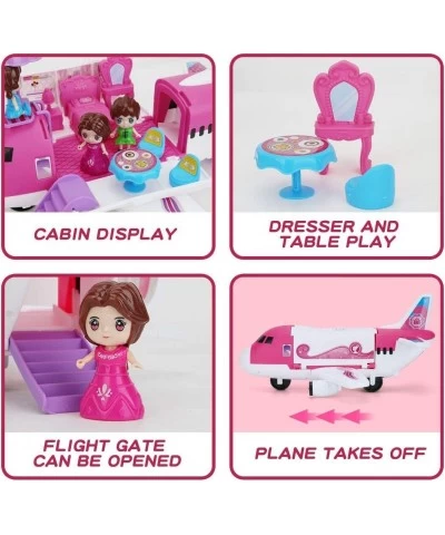 Airplane Toys Transport Cargo Play Set Beauty Dresser Table Pink Princess Educational Aircraft Game with Stickers a Helicopte...