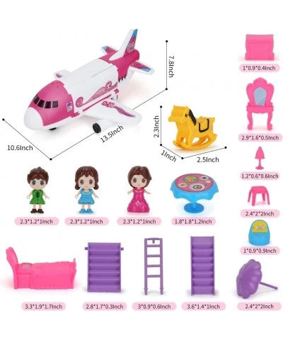 Airplane Toys Transport Cargo Play Set Beauty Dresser Table Pink Princess Educational Aircraft Game with Stickers a Helicopte...