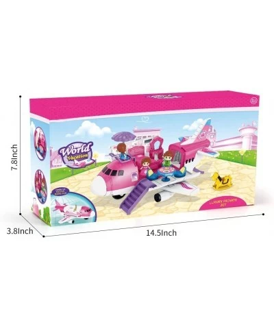 Airplane Toys Transport Cargo Play Set Beauty Dresser Table Pink Princess Educational Aircraft Game with Stickers a Helicopte...