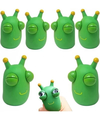 6 Pcs Funny Grass Worm Pinch Toy 2023 New Squishy Squeeze Toy Vegetable Bug Staring Decompression Artifact Toy Novelty Eye Po...