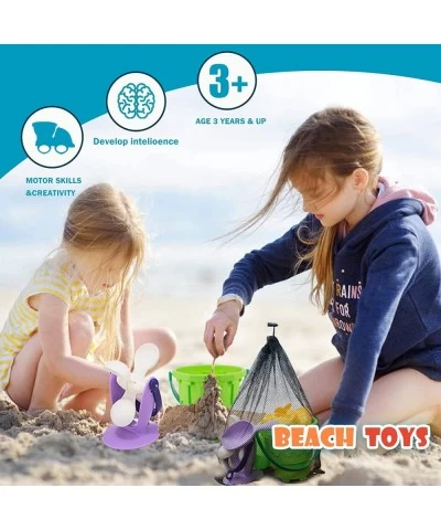 Beach Toys - 12Pcs Kids Sand Toys Set with Mesh Bag Includes Beach Bucket Water Bucket Sand Water Wheel Sand Shovel and Anima...