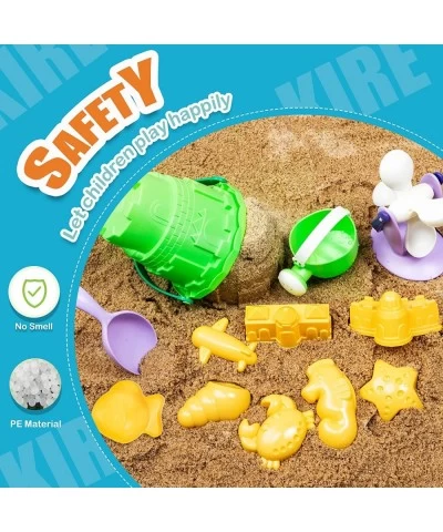 Beach Toys - 12Pcs Kids Sand Toys Set with Mesh Bag Includes Beach Bucket Water Bucket Sand Water Wheel Sand Shovel and Anima...