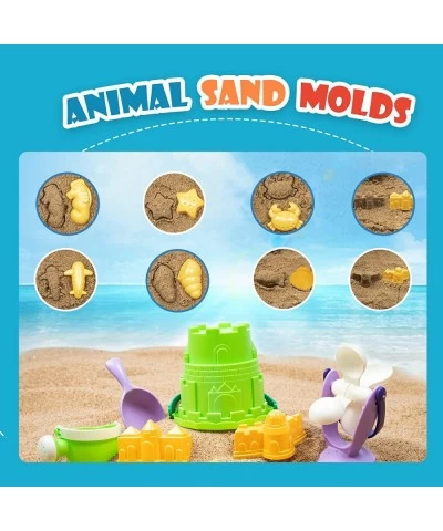 Beach Toys - 12Pcs Kids Sand Toys Set with Mesh Bag Includes Beach Bucket Water Bucket Sand Water Wheel Sand Shovel and Anima...