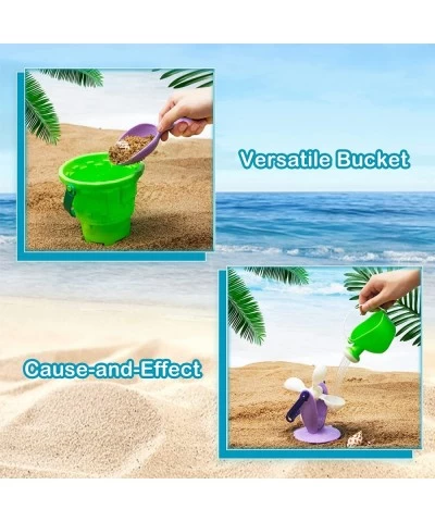 Beach Toys - 12Pcs Kids Sand Toys Set with Mesh Bag Includes Beach Bucket Water Bucket Sand Water Wheel Sand Shovel and Anima...