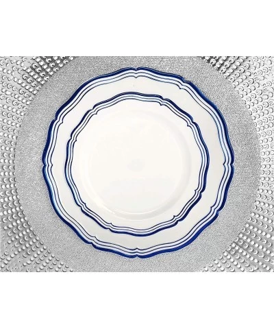 White and Royal Blue Dinner Plates - 10" Aristocrat Collection Pack of 10 $20.09 Kids' Party Tableware