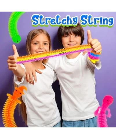 Stress Strings Stretch Fidget Noodles Toy Glow in the Dark Sensory Fidgets Treat Gifts Textured Monkey Noodles 12 Packs Stret...