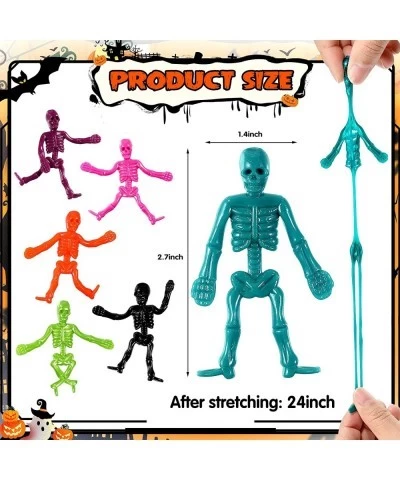 72 PCS Halloween Stretchy Skeleton Toys Halloween Party Favors for Kids Halloween Stretchy Toys Set Halloween Goody Bag Fille...