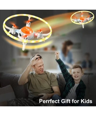 4DV5 Mini Drone for Kids Beginners Remote Control Drone Hobby RC Quadcopter with Yellow&White LED Light 360 Flips Altitude Ho...