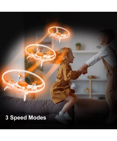 4DV5 Mini Drone for Kids Beginners Remote Control Drone Hobby RC Quadcopter with Yellow&White LED Light 360 Flips Altitude Ho...