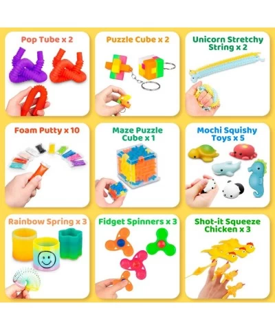 (63 Pcs) Fidget Toys Pack Party Favors Carnival Treasure Classroom Prizes Small Mini Bulk Sensory Figit Toys Set for Boys Gir...