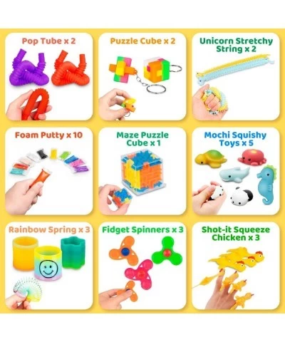 (63 Pcs) Fidget Toys Pack Party Favors Carnival Treasure Classroom Prizes Small Mini Bulk Sensory Figit Toys Set for Boys Gir...