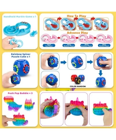 (63 Pcs) Fidget Toys Pack Party Favors Carnival Treasure Classroom Prizes Small Mini Bulk Sensory Figit Toys Set for Boys Gir...