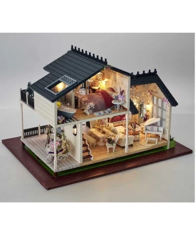 3D Wooden Miniature Dollhouse Kit DIY House Kit with Furniture 1:24 Scale DIY Dollhouse Kit (Provence Dust Proof and Music Bo...