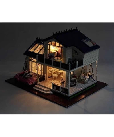 3D Wooden Miniature Dollhouse Kit DIY House Kit with Furniture 1:24 Scale DIY Dollhouse Kit (Provence Dust Proof and Music Bo...