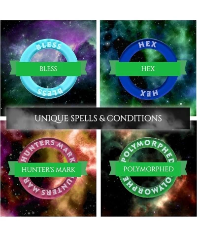 D&D Condition Markers [96 pcs] DND Condition Ring Tokens For Spell Effects Status (24 Conditions & Colors) - RGP Dungeons & D...