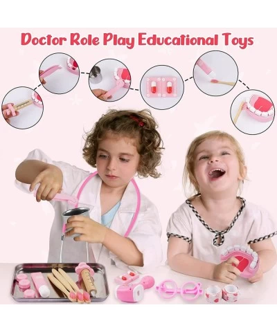 Play Doctor Kit for Kids 32 Pieces Toy Medical Kit with Stethoscope Coat Doctor Pretend Play Toy Set with Medical Storage Bag...