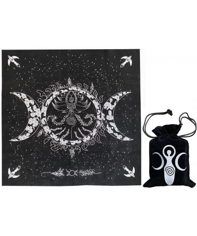 Altar Cloth High-Grade Velvet Fabric Triple Goddess Pentagram Tarot Cloth Use for Wiccan Witchcraft Supplies and Tools Tarot ...