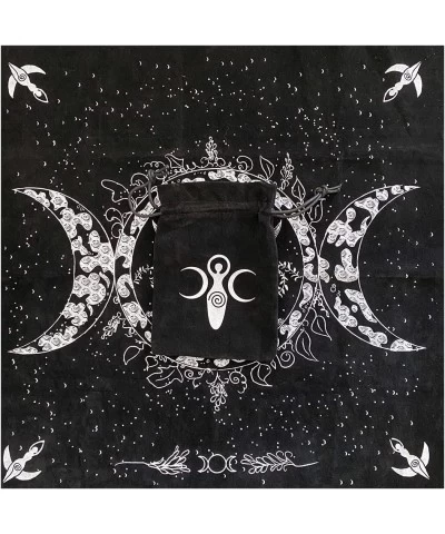 Altar Cloth High-Grade Velvet Fabric Triple Goddess Pentagram Tarot Cloth Use for Wiccan Witchcraft Supplies and Tools Tarot ...